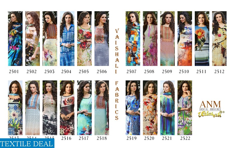 vaishali anm 2500 series Wholesale crepe digital dress material